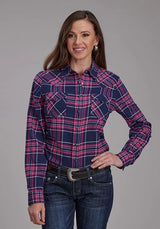 Camisa vaquera de franela sin forro Roper 2206 (Morado) - Mujer