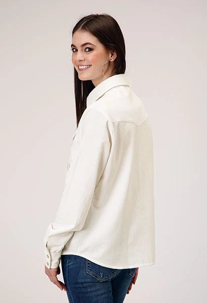 Camisa vaquera Roper 1947 Embroidery Corduroy (Crema) - para mujer