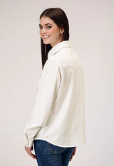 Camisa vaquera Roper 1947 Embroidery Corduroy (Crema) - para mujer