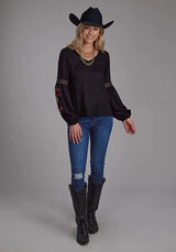 Roper 2190 Rayón Liso (Negro) - Blusa Vaquera para Mujer