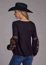 Roper 2190 Rayón Liso (Negro) - Blusa Vaquera para Mujer