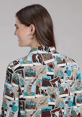 Roper 2224 Photo Collage (Multi) - Women's Western Blouse