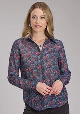 Roper 2136 Blusa Western Floral Gem (Multicolor) - Para Mujer