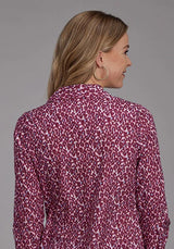 Roper 2134 Estampado de vino salvaje (leopardo) - Blusa vaquera para mujer