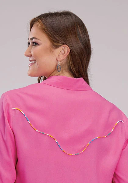 Camisa Western Roper 2531 Sólida (Rosa) - de Mujer