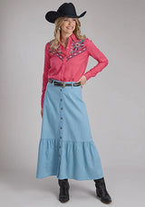 Roper 2337 Falda vaquera sólida (azul) - Para mujer