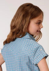 Roper Purple Sage (azul) - Camisas Western de botones a presión para niña