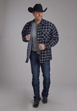 Roper 2205 Franela (Negro) - Camisa-chaqueta para hombre
