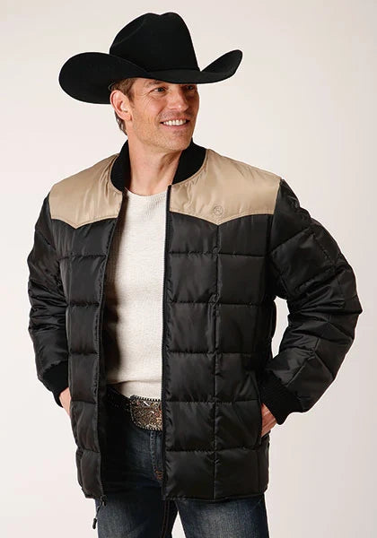Chaqueta Roper 1473 con Relleno de Poliéster (Tan/Negro) - Para Hombre