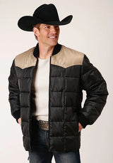 Chaqueta Roper 1473 con Relleno de Poliéster (Tan/Negro) - Para Hombre