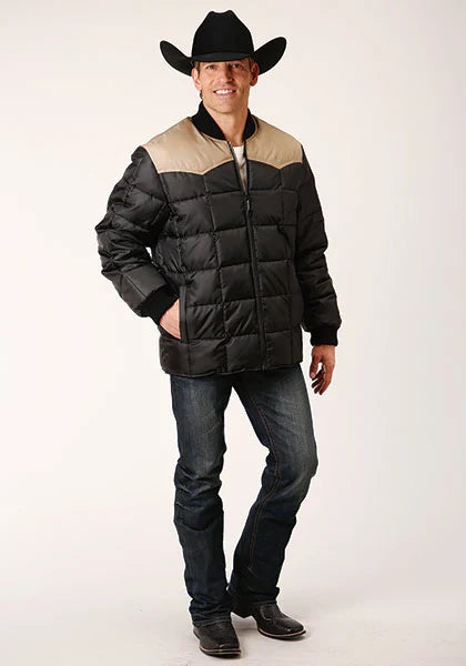 Chaqueta Roper 1473 con Relleno de Poliéster (Tan/Negro) - Para Hombre