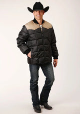 Chaqueta Roper 1473 con Relleno de Poliéster (Tan/Negro) - Para Hombre