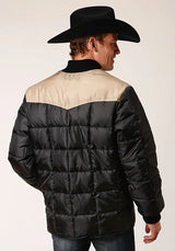 Chaqueta Roper 1473 con Relleno de Poliéster (Tan/Negro) - Para Hombre