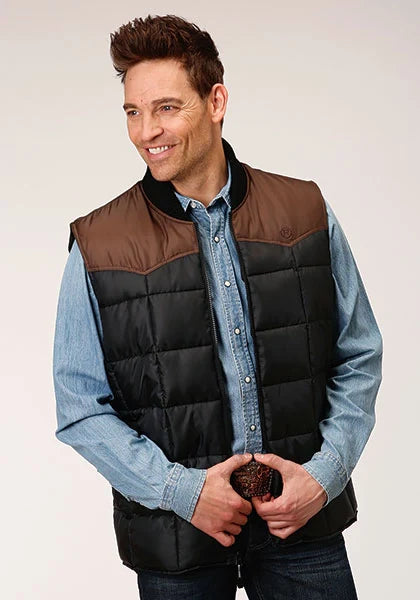 Roper 1473 Relleno de poliéster (Marrón/Negro) - Chaleco para hombre