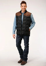 Roper 1473 Relleno de poliéster (Marrón/Negro) - Chaleco para hombre