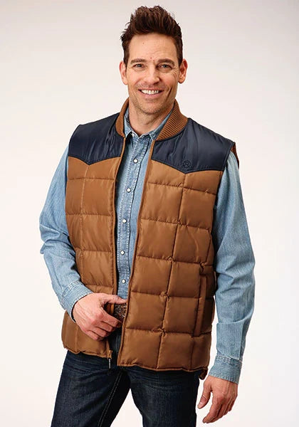 Chaleco Roper 1473 Relleno de poliéster (azul marino/marrón) - para hombre