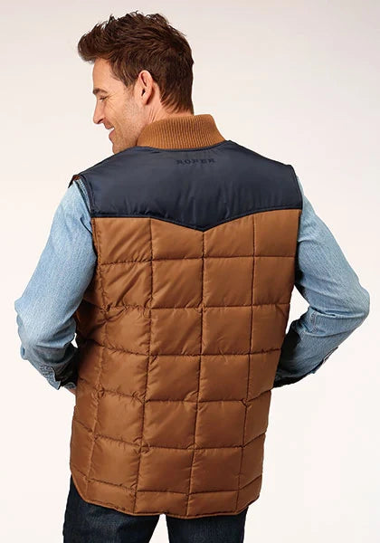 Chaleco Roper 1473 Relleno de poliéster (azul marino/marrón) - para hombre