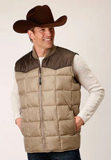 Chaleco para hombre Roper 1473 con relleno de poliéster (marrón/canela)