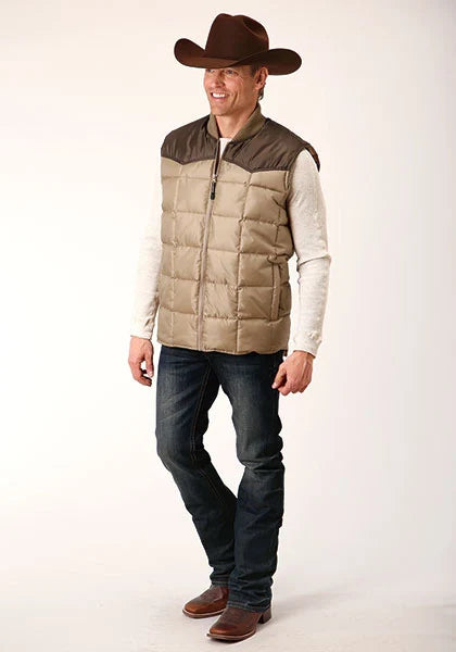 Chaleco para hombre Roper 1473 con relleno de poliéster (marrón/canela)