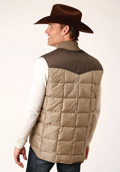 Chaleco para hombre Roper 1473 con relleno de poliéster (marrón/canela)