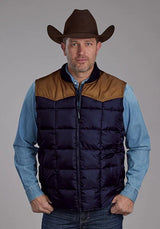 Roper 1473 Relleno de poliéster (Marrón/Azul marino) - Chaleco para hombre