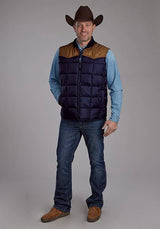Roper 1473 Relleno de poliéster (Marrón/Azul marino) - Chaleco para hombre