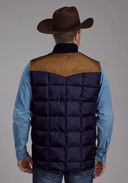 Roper 1473 Relleno de poliéster (Marrón/Azul marino) - Chaleco para hombre