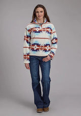 Roper 2322 Aztec (White) - Women's Fleece Pullover