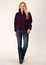Jersey Polar Cropped Roper (Burdeos) - Jersey de forro polar para mujer