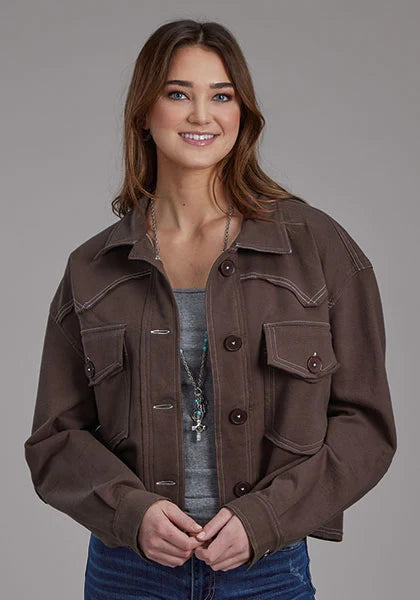 Roper 2272 Chaqueta de punto estampada (marrón) - Chaqueta corta de mujer