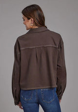 Roper 2272 Chaqueta de punto estampada (marrón) - Chaqueta corta de mujer