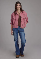 Roper 2272 Chamarra Corta Tejida Estampada (Rosa) - Dama