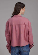 Roper 2272 Chamarra Corta Tejida Estampada (Rosa) - Dama