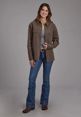 Roper 2298 Twill Oversized (Brown) - Women's Shirt Jacket