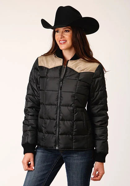 Chaqueta Acolchada de Poliéster Roper 1473 (Caqui/Negro) - Para Mujer