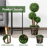 Árbol topiario artificial de bola triple de 30 pulgadas para interior y exterior con protección UV