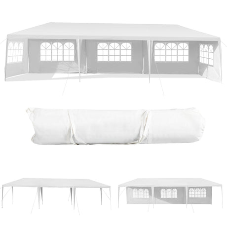 Carpa con dosel de 10 x 30 pies con 5 paredes laterales extraíbles para bodas y fiestas