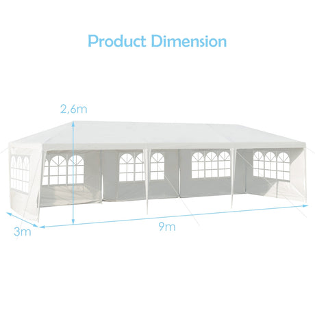 Carpa con dosel de 10 x 30 pies con 5 paredes laterales extraíbles para bodas y fiestas