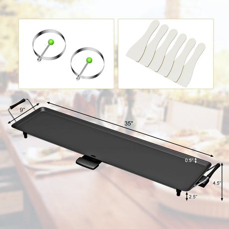 Plancha eléctrica de 35 pulgadas con temperatura ajustable
