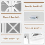 Freestanding Kitchen Buffet Cabinet with Glass Doors and Adjustable Shelf