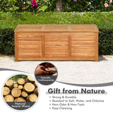 Caja banco de almacenamiento de madera de acacia de 46 galones para patio o jardín