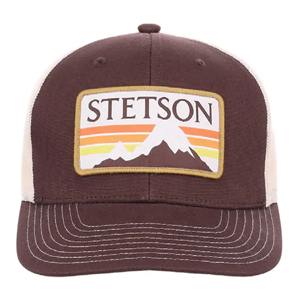 Gorra Trucker Stetson Glacier Mountain Patch ( Chocolate / Beige )