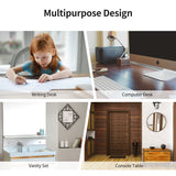 Escritorio de estudio de 2 niveles Escritorio de tocador Escritorio de ordenador con 4 cajones