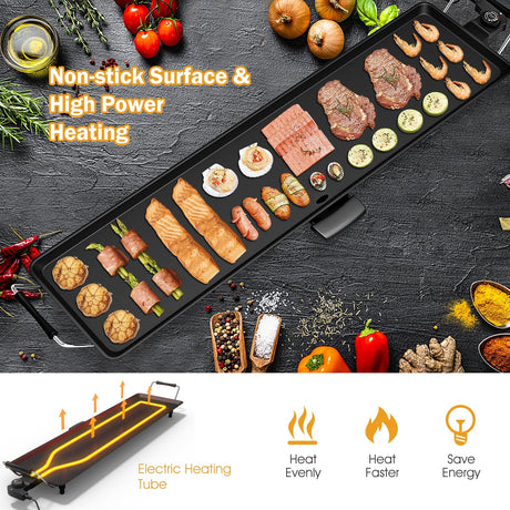 Plancha eléctrica de 35 pulgadas con temperatura ajustable