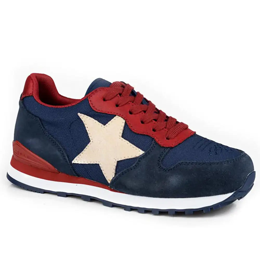 Roper Giddyup Star Jogger (Azul) - Zapatilla de piel de ante con cordones para mujer