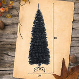 Árbol de Navidad artificial delgado tipo lápiz sin luces de 1,8 m