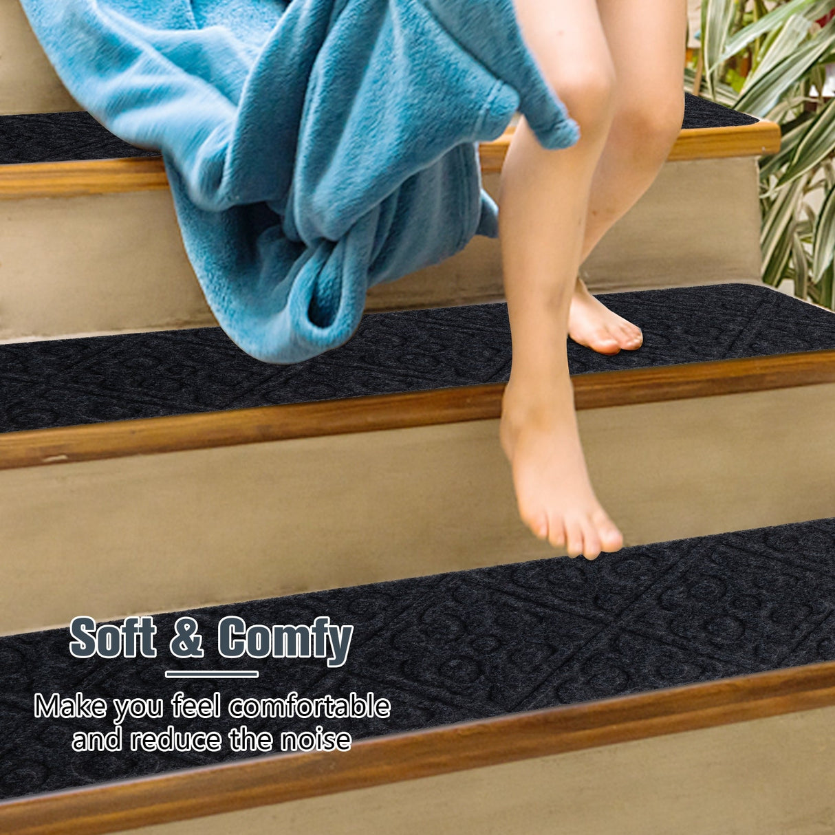 15 Alfombras Antideslizantes Interiores para Escaleras de Madera