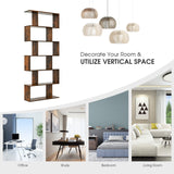 Estantería de Almacenamiento y Exhibición en Forma de S con 6 Niveles, Estantería Decorativa en Z