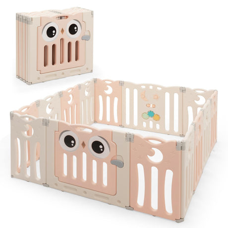 Parque para bebés de 14 paneles, centro de actividades para niños, corralito plegable con puerta con cerradura