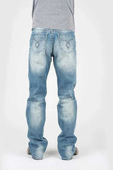 Tin Haul Regular Joe con costuras de diamante grises (lavado claro) - Vaqueros de hombre de corte bootcut